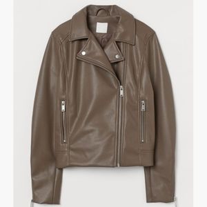 Size XS. H&M Brown Biker Jacket